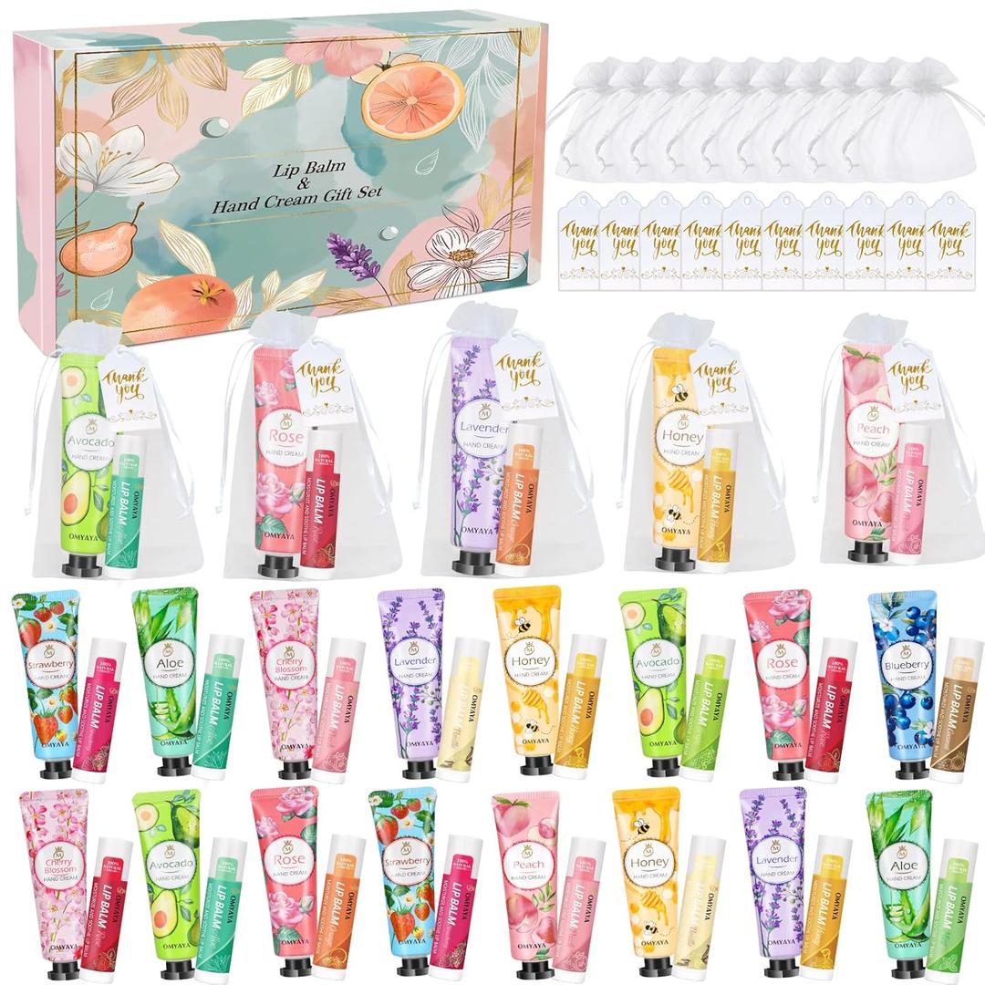 120 Pack Bulk Gifts For Women,Christmas Stocking Stuffers Gifts Set for Coworker,36 Pack Mini Hand Cream Bulk,12 Pack Lip Balm Set,Travel Size Hand Lotion,Thank You Gifts for Coworkers