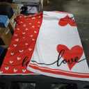 Artoid Mode Red Heart Love Kitchen Towels Dish Towels, 18x26 Inch Anniversary Wedding Farmhouse Decoration Hand Towels Set of 2