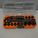 Klein Tools 65400 KNECT 15-Piece Pass Through Socket Set, SAE Impact Socket Set with MODbox Case, Sockets, Bits, Accessories and 3/8-Inch Drive Adapter (3/8-Inch Pass Through Kit)