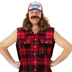 Morph Trucker Hat With Hair For Mens Halloween Costumes For Men Hat With Hair Mullet Wigs For Men