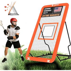 7x4 FT Lacrosse Rebounder  Volleyball Rebounder Net - Adjustable Angle Training Net for Passing, Shooting, and Ground Balls  Heavy-Duty Steel Frame & High-Tension PE Net for Indoor/Outdoor Practice