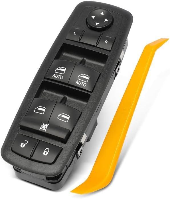 YHTAUTO Master Power Window Switch Driver Side for Dodge Ram 1500, Journey, Grand Caravan, Jeep Liberty, Chrysler Town & Country, 3+9 Pins, 10 Button, Dual Auto Up and Down Window Control Switch