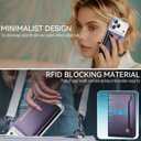 Vinich for MagSafe Wallet Magnetic RFID Blocking Card Holder Compatible with MagSafe Phones and Cases, Strong Magnet Minimalist Phone Wallet for iPhone 17/16/15/14/13/12/ Pro/Max/Plus, Purple