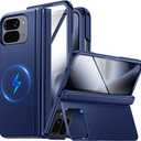 CENMASO Magnetic for Google Pixel 10 Pro Fold Case with Kickstand, Hinge Protection, Hidden Kickstand, Screen Protector, Slim Shockproof Phone Case for Pixel 10 Pro Fold (Blue)