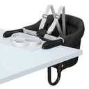 Hook-On High Chair, Fold-Flat Storage, Removable Seat Cushion, Dining Tray Plus (Black)