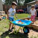 G & F Products Kids Metal Wheelbarrow Child-Sized, Durable Metal Construction with Sturdy Wheel, Easy Assembly, Ideal for Outdoor Play, Gardening Fun, Backyard Activities & Toddler-Friendly Design