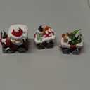 Hodao Christmas Train Figurines with Santa, Tree & Snowman  Mini Resin Tabletop Decorations for Home, Indoor Holiday Decor, Lovely Ornaments & Gift