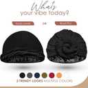 Silk Satin Lined Halo Turban Head Wrap Pre-Tied Skull Cap for Men and Women Sleeping Bonnet Hair Cover Chemo Hair Loss Hat, Size: X-Large