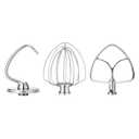 Wiselet Stainless Steel Accessories for KitchenAid 4.5-5 Qt Tilt Head Stand Mixer, Includes 6 Wire Whisk, Flat Beater, Dough Hook for KitchenAid, Dishwasher Safe and Heavy Duty, Fits for KSM45, KSM150