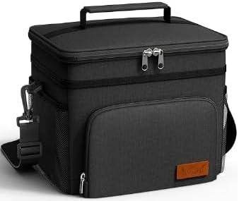 Large capacity lunch bag, square incubator, thickened aluminum foil outdoor insulation bag (Black size 34 * 25 * 26cm)