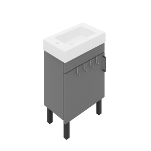 Pure & Easy White Sink and Grey Table