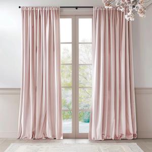 Lazzzy Velvet Blackout Curtains Thermal Insulated Room Window Drapes Super Soft Luxury Curtains for Living Room Bedroom Rod Pocket 2 Panels, Dusty Pink, 52" W x 102" L
