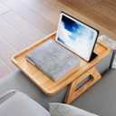 Couch Arm Tray,Bamboo Folding Sofa Tray,Sofa Armrest Trays Clip-On Couch Desk for Drinks,Snacks,Phone,Remote ControlNatural