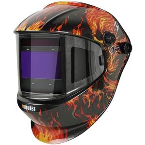 MDOLDES， Large Angle True Color Solar Automatic dimming Welding Helmet, 4 arc sensors with Wide Shading Range of 4/5/9-13, Welding mask Suitable for TIG MIG ARC Welding mas
