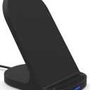 YW YUWISS 15W Fast Wireless Charger Wireless Phone Charger Stand Compatible with Apple iPhone 14 13 12/12 Pro Max/ 11Pro/11Pro Max, Compatible with Samsung Galaxy S22 S21 S20 (Black)