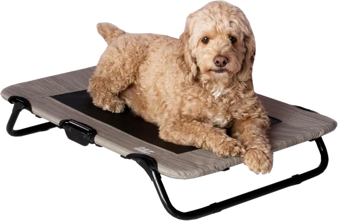 Pet Gear Lifestyle Pet Cot Elevated Bed, No Assembly Required, Premium Tear Resistant Cooling Mesh, Indoor & Outdoor, Lightweight & Portable, 3 Models, 2 Colors (30.0"L x 20.0"W x 5.6"Th, Cloud)