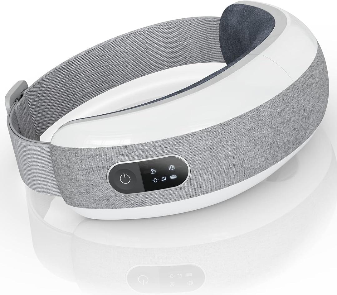 Cotsoco Eye Massager with Heat, Remote, and Compression, Adjustable Foldable Sleep Mask for Relaxing Eyes and Better Sleep, Migraine Relief Device, Birthday Gifts for Women Men Her Him