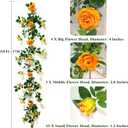 5.9FT Bendable Rose Flower Garlands, Artificial Silk Wild Roses Vine Hanging Flowers for Wall Fireplace Fence Trellis Wedding Baby Shower Home Spring Decor (Orange,2PC)