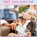 Compatible with MagSafe Wallet, Floral Lavender and Yellow Flower Magnetic Card Holder for Women, Slim Phone Wallet for iPhone 16/15/14/13/12 Series, Fits 3 Cards, Strong Magnetic Attachment (Little purple flower)