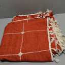 Softalker Fall Tablecloth Rectangle, Waterproof Linen Cotton Farmhouse Table Cloths with Tassel, Heavy Weight Wrinkle Free Table Cover for Dining/Party/Rustic - 55 x 84 Inch, Burnt Orange Plaids