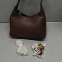 Small Hobo Bags for Women Cherry Shoulder Bag Purse Faux Leather Tote Handbag Trendy Chain Crossbody Bag (Coffee)