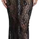 Women Lace Long Skirt Satin High Waist A-line Midi Skirt Y2K Summer Elegant Beach Party Maxi Skirts Size Medium