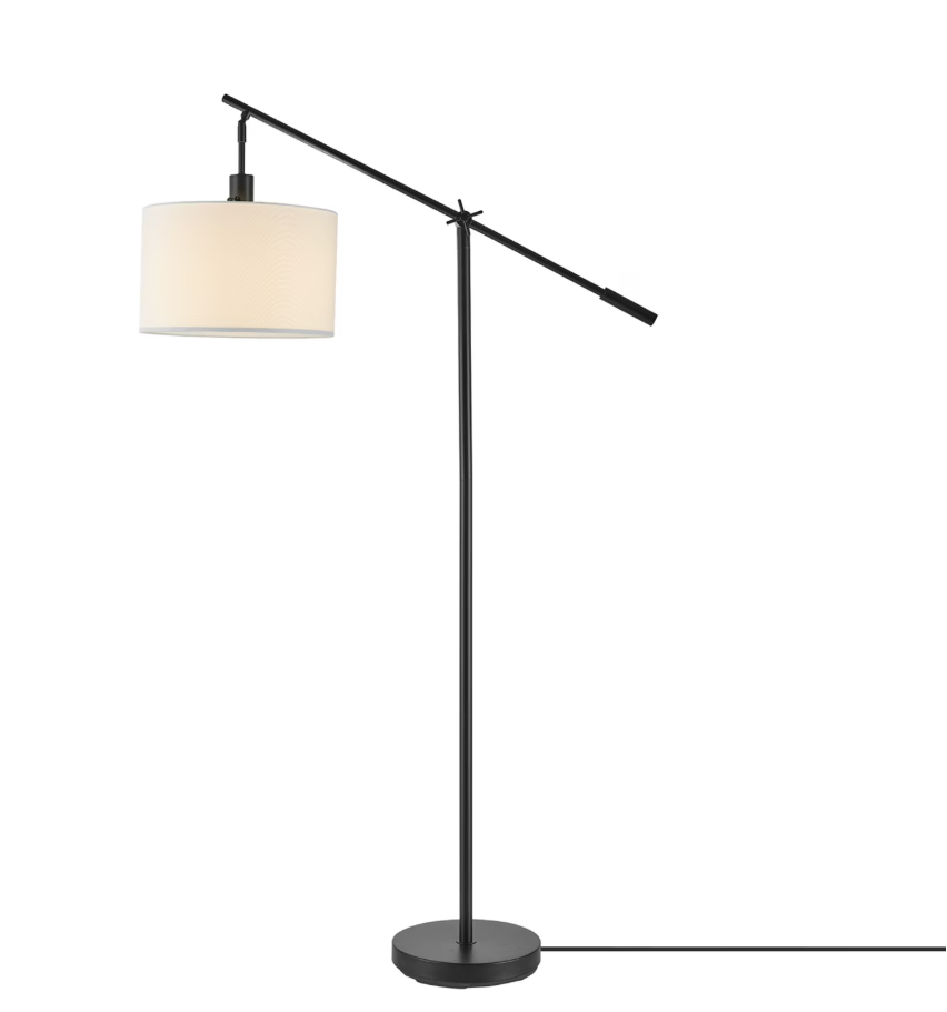Globe Electric 66" Matte Black Floor Lamp with Adjustable Height and Dimmer Switch
