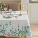 XCHI Castle Moons Stars Flowers Ramadan Mubarak Tablecloth Rectangle Table Cloth Table Covers for Indoor Dining Home Party Decorations 52x70 Inch