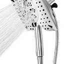 Shower Head with Handheld High Pressure, Rain Shower Head with Fixed Showerhead and 9 Sprays Handheld Shower, Detachable 2-IN-1 Shower head with 59" Rotatable Stainless Steel Hose (Chrome)
