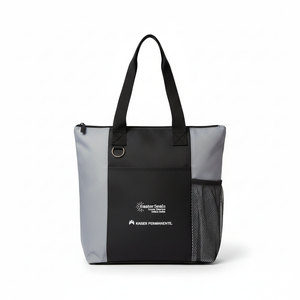 grey and black 12x14 tote bag