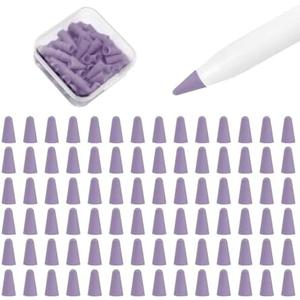 Pack of 3 100 Pack Tips Cover for Apple Pencil 2nd Generation and 1st Gen and Apple Pencil Pro/USB-C Silicone Nibs Caps Writing Protection Accessories,Writing Anti-Slip Protective Case for Apple iPad Pencil, Purple