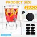 Nuenen 2 Sets of 2.6 Gallon Beverage Dispensers for Parties, Clear Plastic Drink Juice Dispensers with Spigot and Drip Tray Beverage Water Fountains for Wedding Birthday Party Cold Hot Drinks