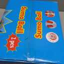 SUNSHINEMALL 2PC Sumo Balls, Inflatable Body Sumo Balls Bopper Toys for Kids 26" - Heavy Duty PVC Vinyl Suits for Grassland or Other Outdoors Play (2PC Blue+Pink 26inch)