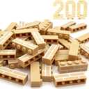 200PCS Classic Wall Building Bricks 1x4 Yellow Color, Compatible with Lego Part, ABS material, Creative Building Sets for Home, School & DIY STEM Projects, Construction Toy for Kid Age6 7 8 9 10 11 12