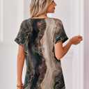 Zeagoo Womens Summer Tops Rolled Short Sleeve V Neck Shirts Casual Dressy Business Work Blouses Outfits (L)