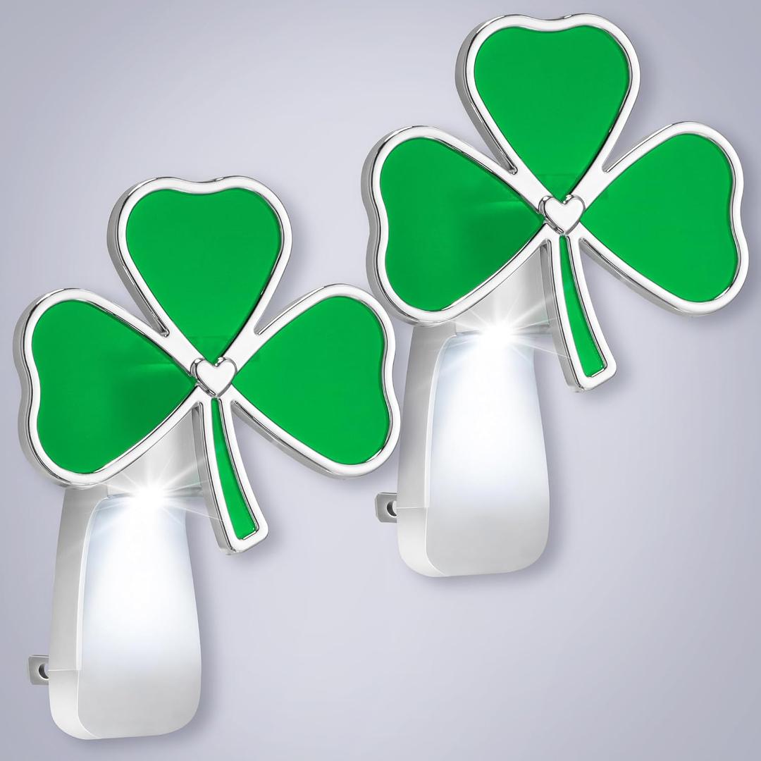 Hohean Wall Fragrance Plug in with Night Light, Compatible with Bath & Body Works WallFlower Fragrance, Wall Plug Oil Diffuser with Nightlight for Home, Office(2 Pack,Shamrock)