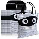 SilTriangle 16 Pcs Halloween Trick or Treat Bags 14 x 10 Inch with Handles Bulk Mummy Candy Tote Bags for Halloween Party