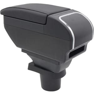 YJYWZH Armrest Box for Toyota Yaris Vitz 2006-2011 Center Storage Box Hand Interior Centre Consoles with Cup Holder Arm Rest Double-Layer Accessories (Black with Black Thread)