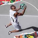 AND1 Enigma Indoor/Outdoor Intermediate Premium Rubber Basketball, Teal and Black, 28.5 in (Pack of 1)