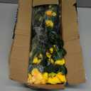 Waipfaru 4 Large Bundles Artificial Fake Flowers Plants for Fall Outdoor Outside Decor, Faux Silk Yellow Camellia UV Resistant Realistic for Planter Front Door Porch Patio Balcony Decoration