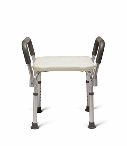 Medline Bath Bench Shower Seat with Padded Armrests, Ideal for Bathtubs, Robust Support up to 350 lbs., Comfortable and Durable