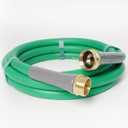 Garden Hose 10 ft, Short Leader Hose, Slim Lightweight Water Hose, Flexible and Durable, Leak-Free Connections, EPDM Rubber Hose for Patio, Lawn (Green)