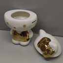 Silver Buffalo Sanrio Hello Kitty Gold Sculpted Ceramic Cookie Jar, 7 x 5.75 x 9.75