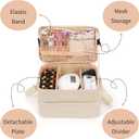Ethereal Nail Polish Organizer Case, Leather Nail Polish Bag Holds 50+ Bottles (5ml/0.5fl.oz) and Nail Lamp, Nail Storage Organizer with Compartment, Leather White