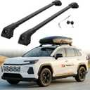 T-Slot Roof Rack Cross Bars fit for 2026 Toyota RAV4, Lockable Bar | 220 lbs Aluminum Crossbars for Flush Side Rails, Rooftop Cargo Carrier Bars for Cargo Basket Family Trips, Kayak Bike Luggage