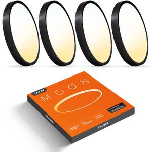 TALOYA Dimmable Led Ceiling Light 4 Pack, 3000/3500/4000/5000/6500K Selectable 12 Inch Black Flush Mount Light Fixtures