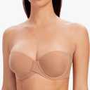 MELENECA Women's Underwire Smooth Multi-Way Uplift Padded Push Up Strapless Bra 36 D
