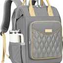 Ytonet Rolling Backpack for Women, 15.6 In Rolling Travel Backpack with 4 Spinner Wheels, Carry On Wheeled Backpack with Detachable Trolley, Water-Resistant Roller Bag for College Business Work, Grey, 18.8" x 13.5" x 8.5"