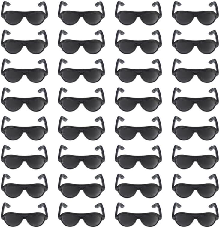 120pcs Mini Doll Sunglasses, Black Plastic Dollhouse Accessories for DIY Decoration, Kids Play House Toys, for Doll Dress-up and Parent-Child Interaction, 1.18 X 1.02 X 0.39 Inches