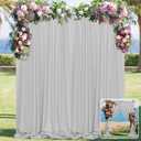 MYSKY HOME Light Grey Backdrop Curtains for Parties, Weddings, Stage - 5ft x 10ft, 2 Panels